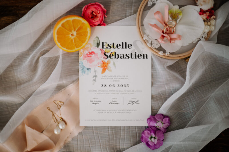 Photographie d'un Flatlay - Mariage dans la marne